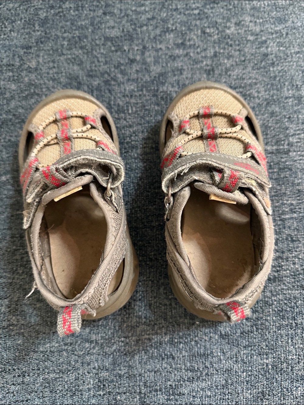 OshKosh B'gosh Tan and Red Kids Sandals